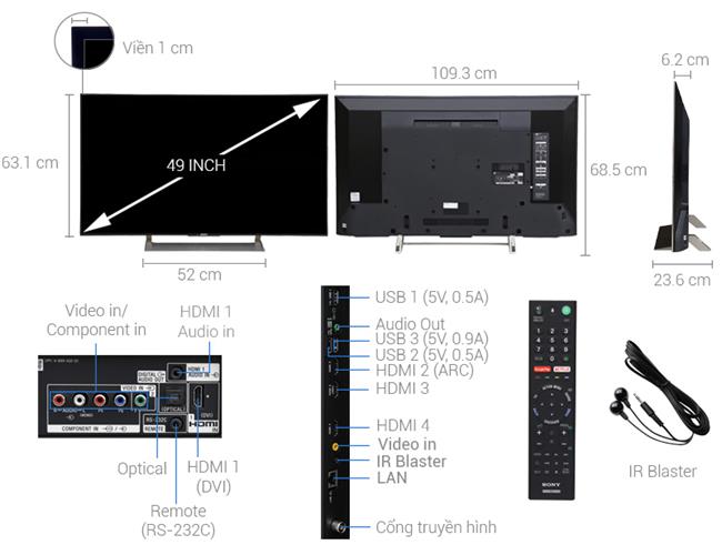 Tivi Sony KD-49X9000E (Internet TV, 4K HDR, 49 Inch)