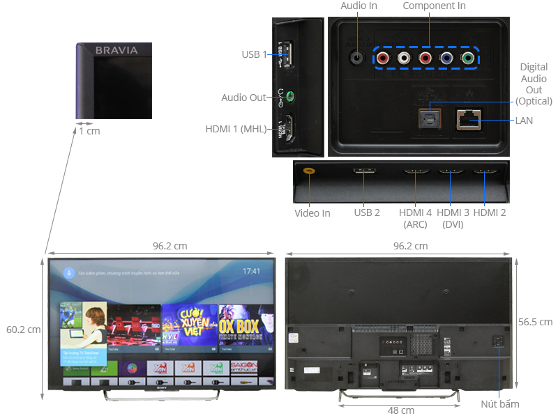 Tivi Sony 49W800F (Android TV, Full HD, 49 inch)