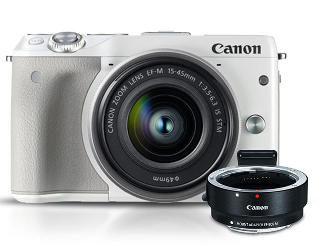 Máy ảnh Canon EOS M3 Kit EF-M15-45 IS STM + NGÀM CANON EF-EOS M