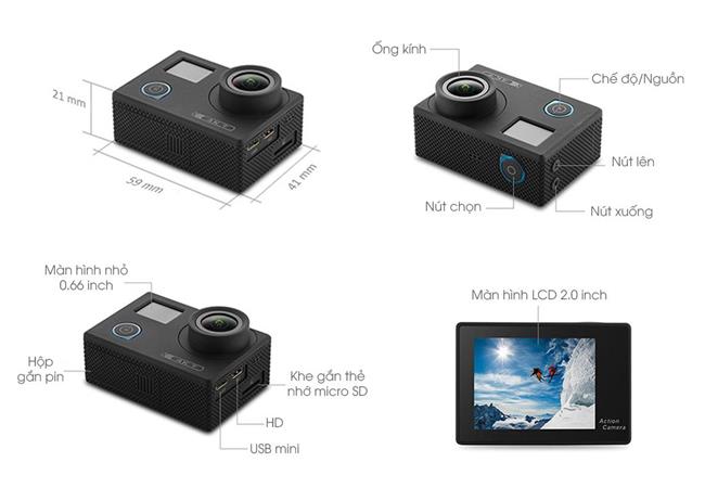 Máy quay thể thao Amkov 8000S (Quay video 4K ,Wifi, Chống nước)