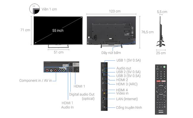 Tivi Sony 55X8500E (4K HDR, Android TV, 55 inch)